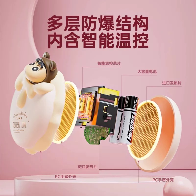 正品 2024新款 甜甜圈造型 蠟筆小新暖手寶 冬天暖手保暖神器 高顏值-細節圖4