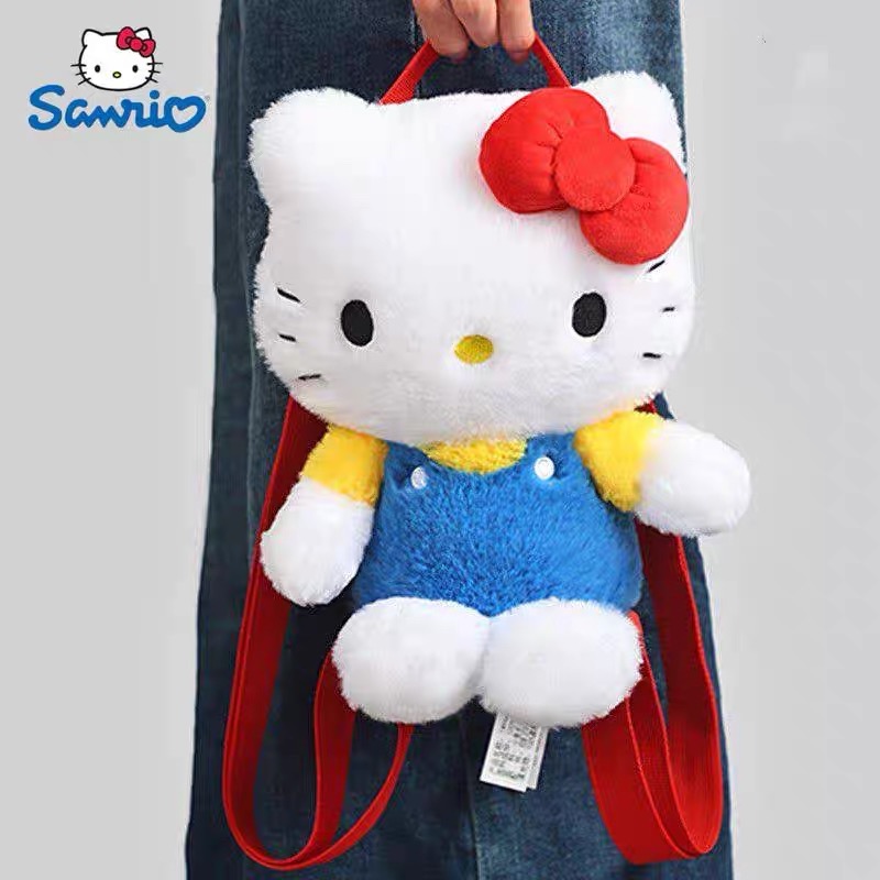 正品 Sanrio可愛HelloKitty公仔 毛绒背包 雙肩包-細節圖5