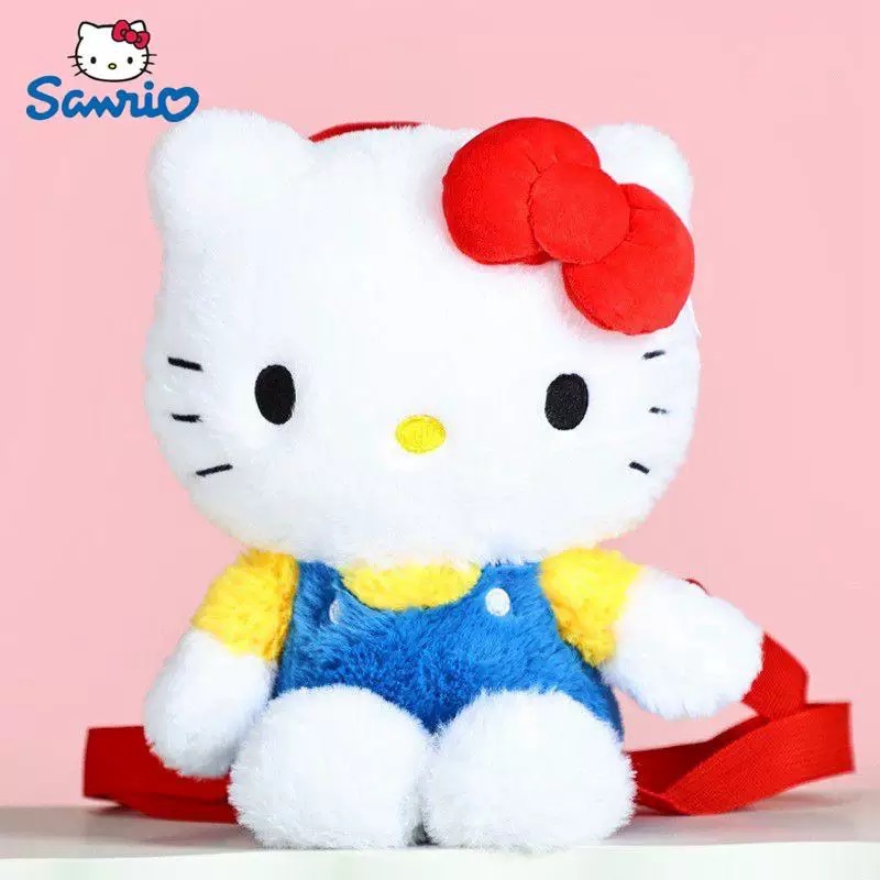 正品 Sanrio可愛HelloKitty公仔 毛绒背包 雙肩包-細節圖6