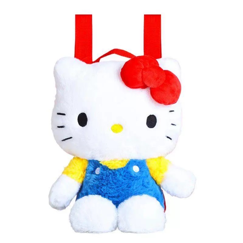 正品 Sanrio可愛HelloKitty公仔 毛绒背包 雙肩包-細節圖8