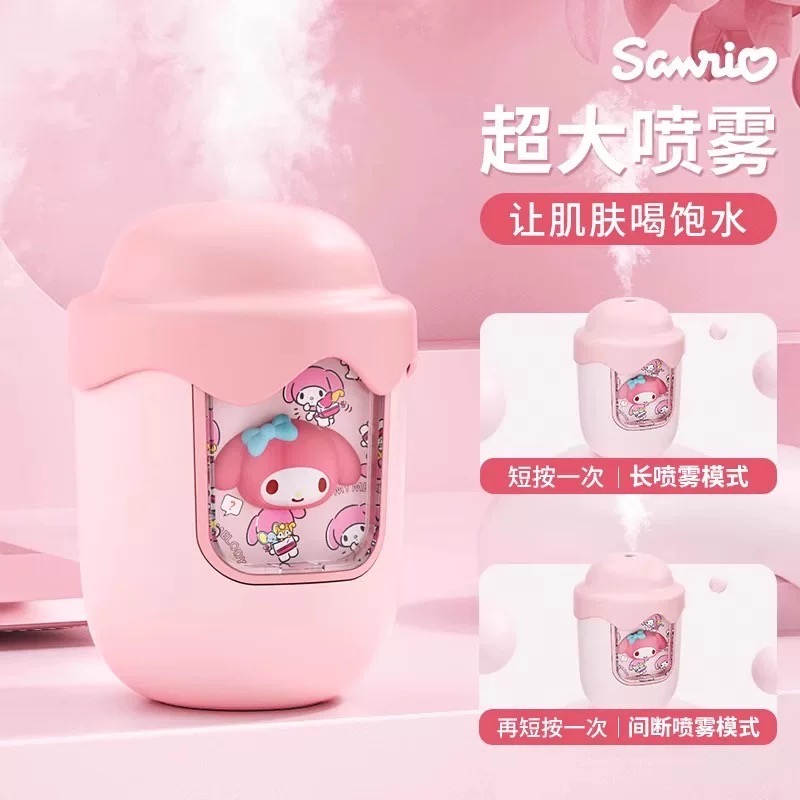 正品 新款美樂蒂小型加濕器 辦公室香薰 臥室家用靜音空氣-細節圖3