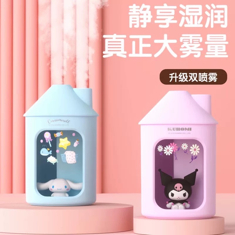 正品 新款kitty小型加濕器 小夜燈 辦公室香薰 臥室家用靜音空氣-細節圖4