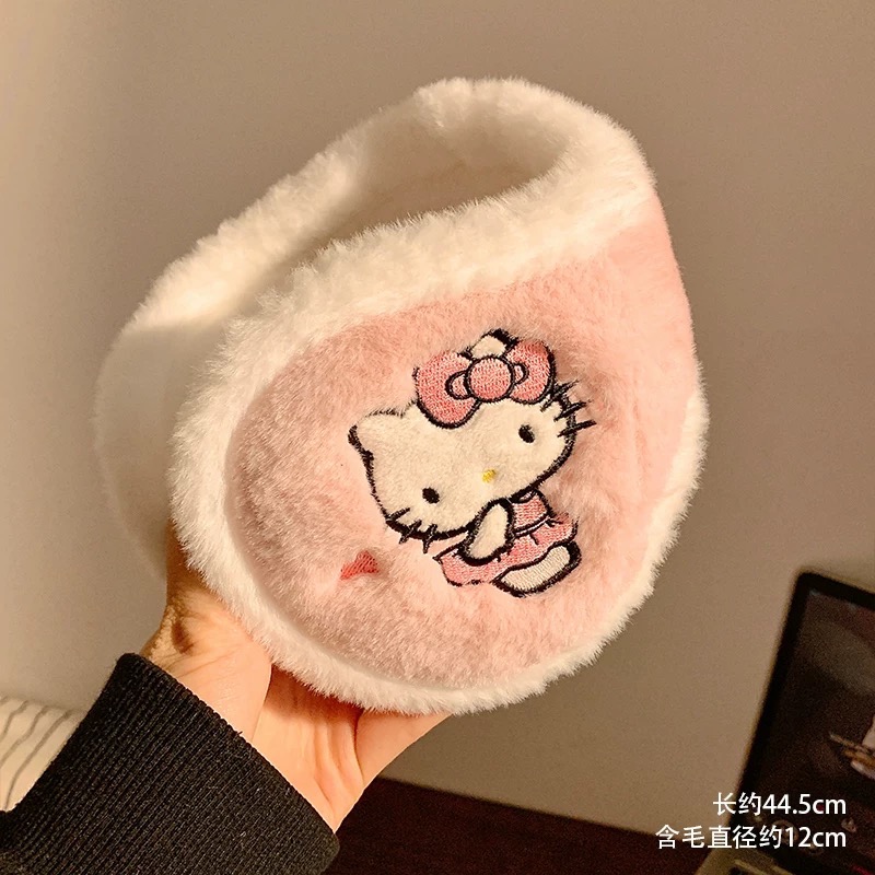 正品 三麗鷗HelloKitty毛絨耳罩 冬季可愛護耳防寒耳套 保暖耳暖-細節圖5