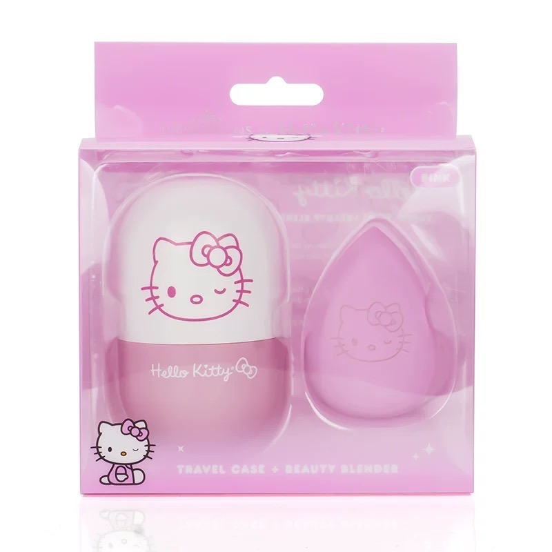 正品 HelloKitty美妝蛋 細部乾濕兩用 服貼不易吃粉 軟親膚收納盒防塵矽膠-細節圖7