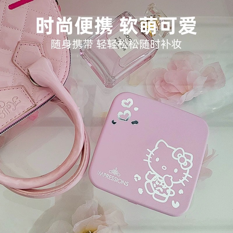 正品 hellokitty隨身化妝鏡led燈 小鏡子 放大鏡 日式化妝鏡-細節圖3