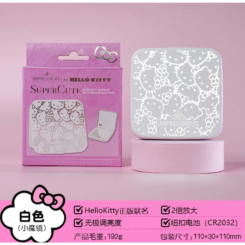 正品 hellokitty隨身化妝鏡led燈 小鏡子 放大鏡 日式化妝鏡-細節圖7