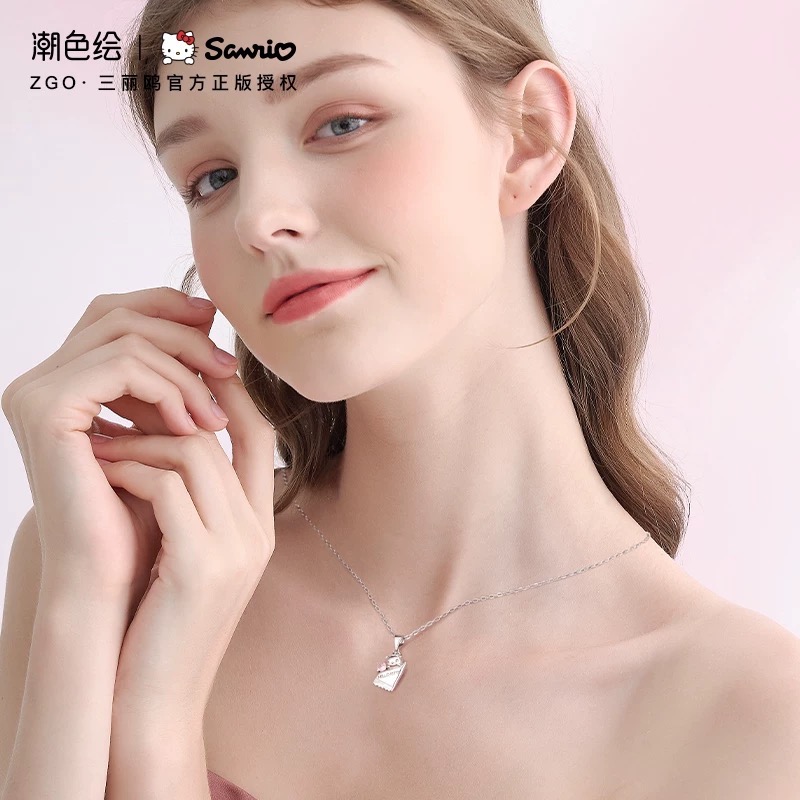 正品 潮色繪x三麗鷗HelloKitty糖果項鍊925銀輕奢小眾凱蒂貓生日禮物-細節圖3