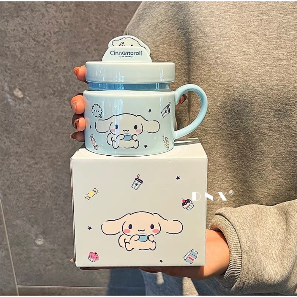 正品 HelloKitty陶瓷馬克杯帶蓋 高顏值水杯400cc-細節圖8
