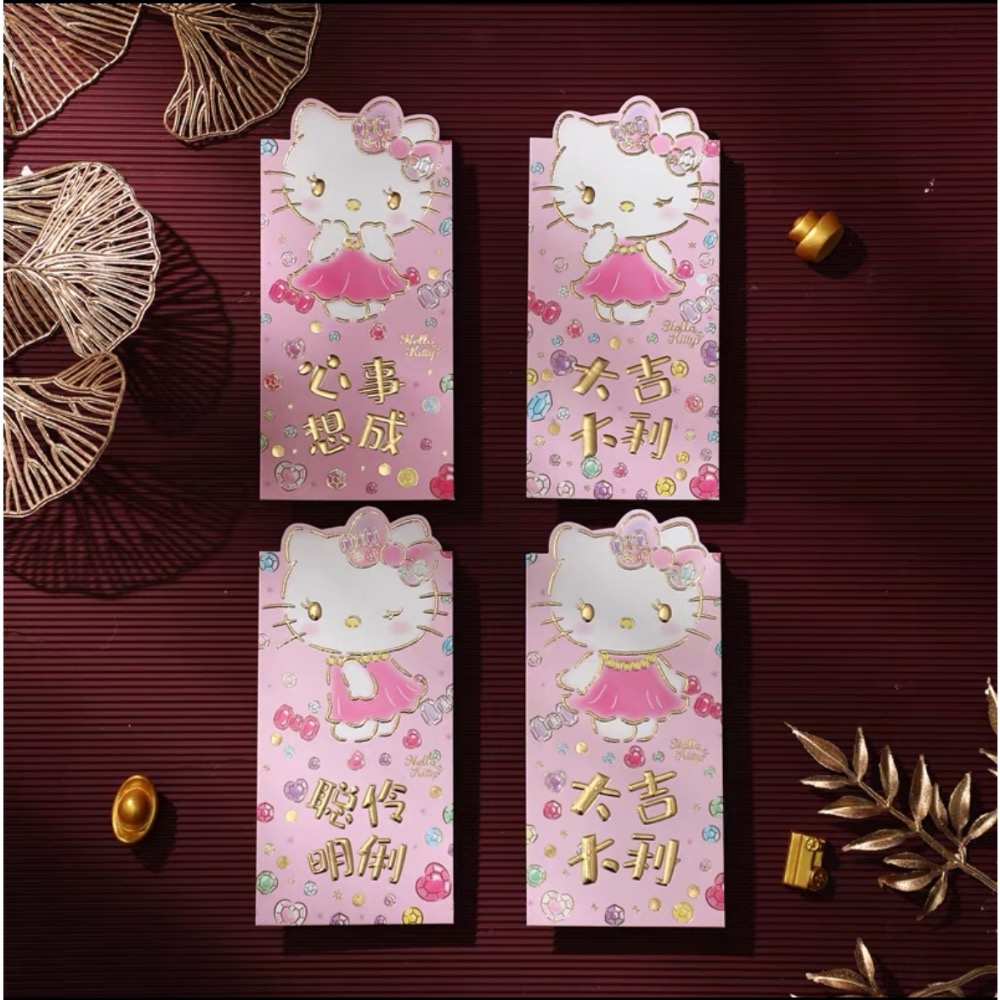 ￼正品 2025新款 kitty 燙金紅包 紅包袋 12入🧧-細節圖3