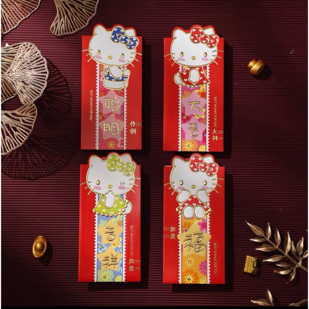 ￼正品 2025新款 kitty 燙金紅包 紅包袋 12入🧧-細節圖4