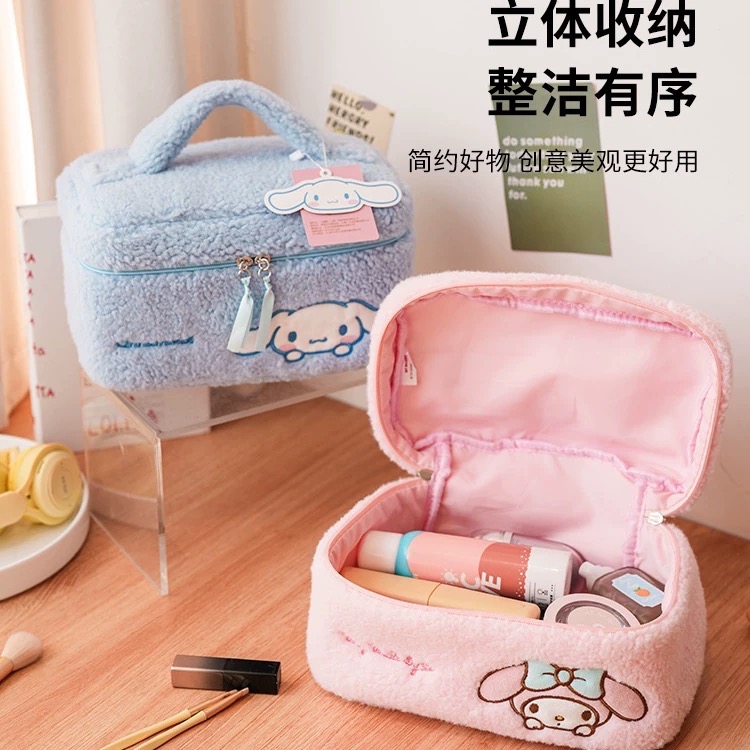 正品 kitty泰迪絨立體化妝包 可愛高顏值高級感毛絨凱蒂貓收納包-細節圖3