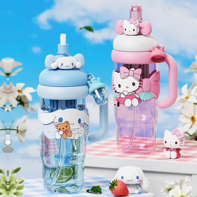 正品 kitty水壺 高顏值tritan可愛吸管杯 大容量杯子1200cc-細節圖5