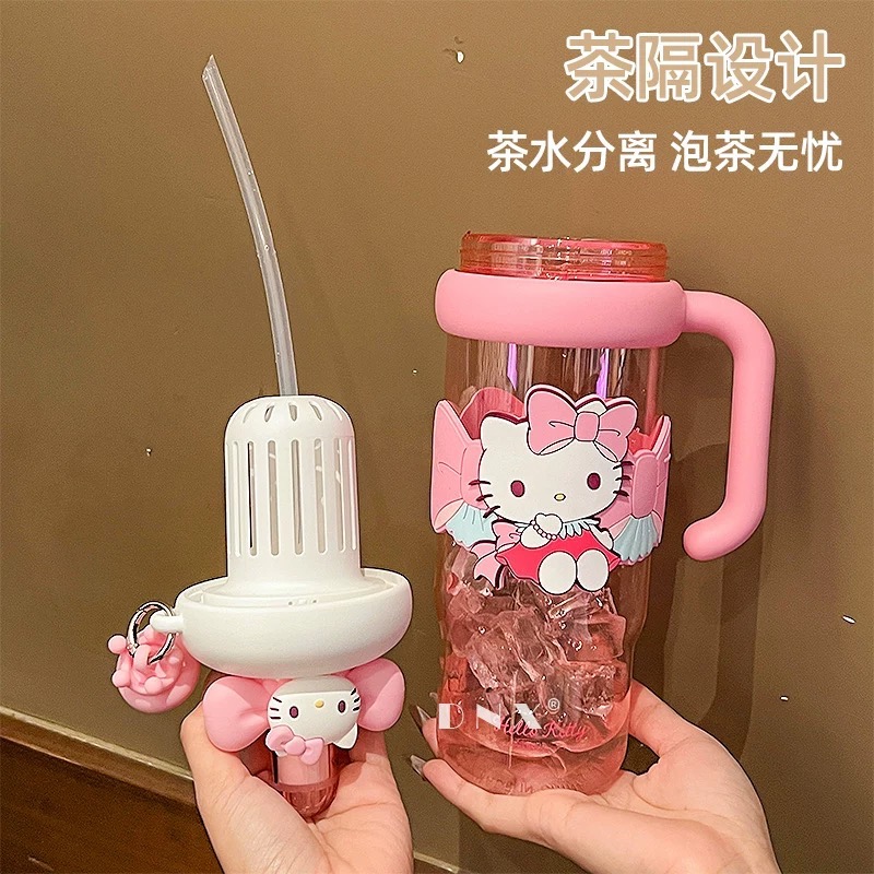 正品 kitty水壺 高顏值tritan可愛吸管杯 大容量杯子1200cc-細節圖7