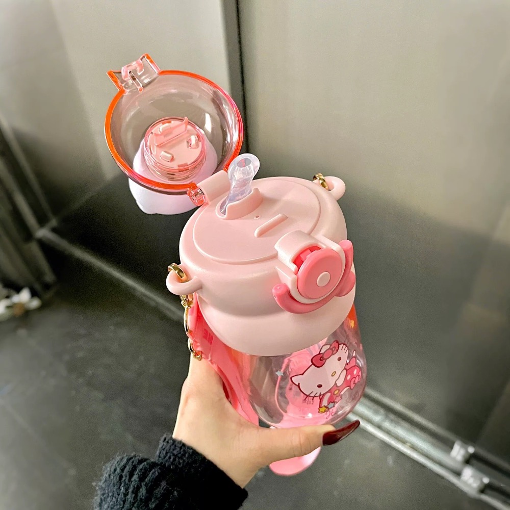 正品日式公仔Kitty吸管水杯 水壺 大容量高顏值 600cc-細節圖2