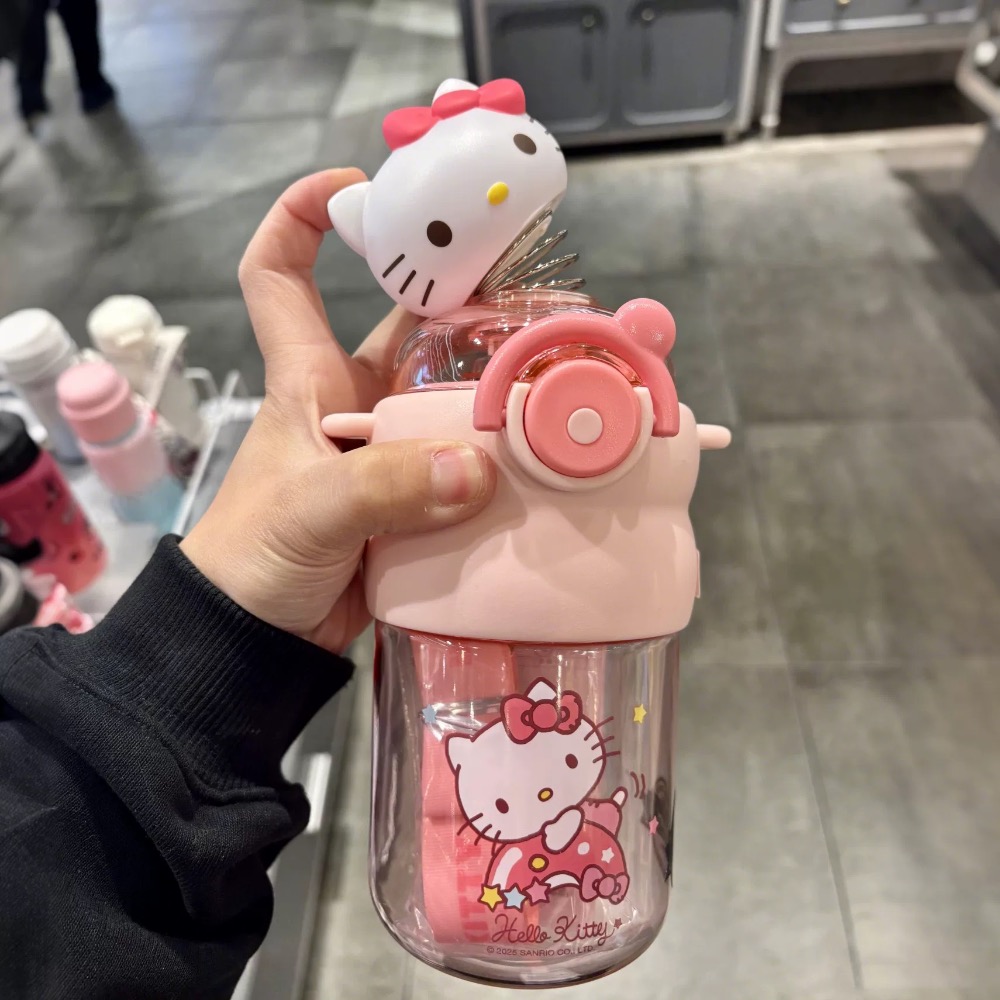 正品日式公仔Kitty吸管水杯 水壺 大容量高顏值 600cc-細節圖6