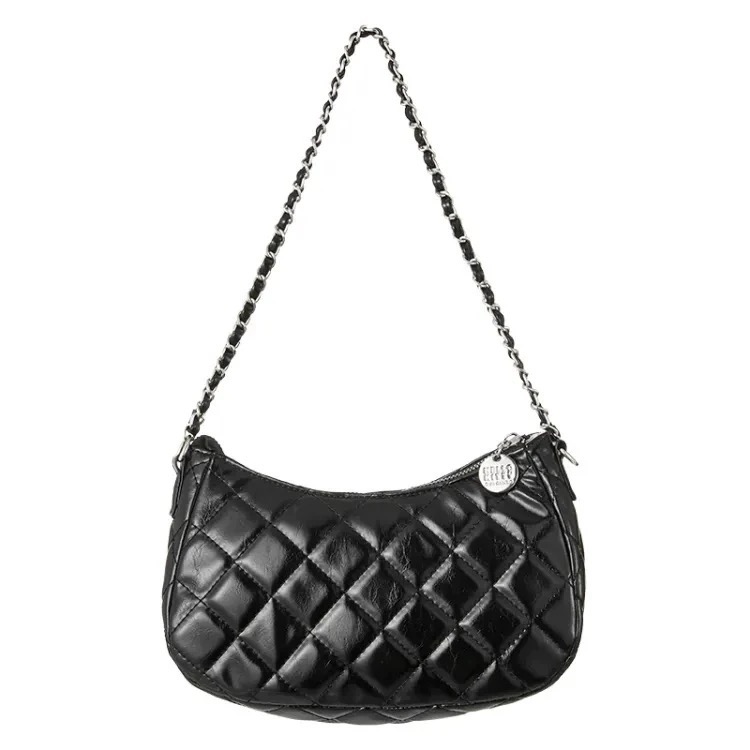 正品 Hello Kitty黑白手提單肩包 卡通菱格凱蒂貓包包 手提包-細節圖6