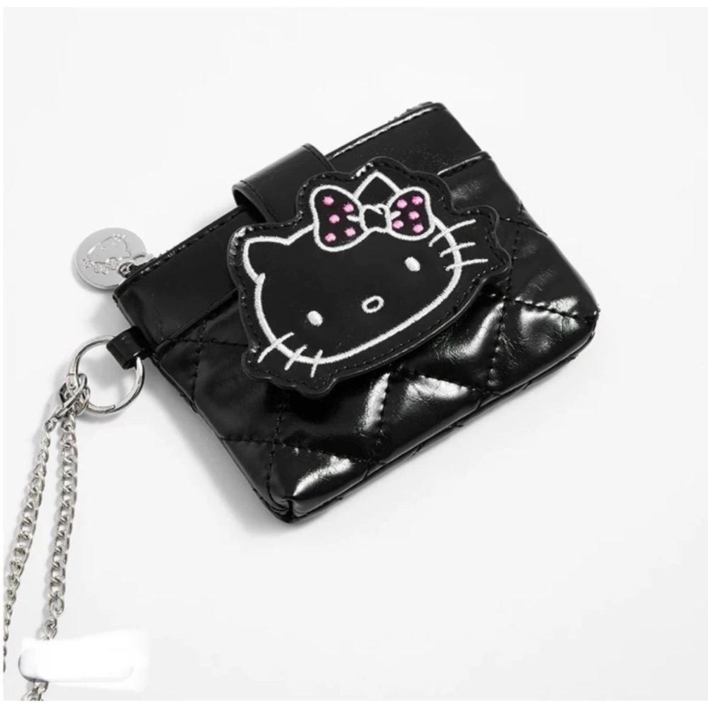 正品 三麗鷗Hello Kitty黑白簡約系列隨身包 卡包皮夾 零錢包-細節圖5