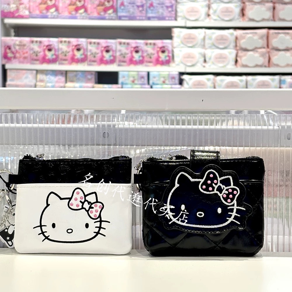 正品 三麗鷗Hello Kitty黑白簡約系列隨身包 卡包皮夾 零錢包-細節圖8