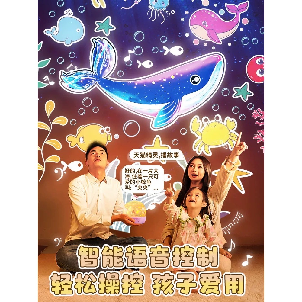 正品 Hellokitty貓 星空投影燈 生日禮物 小夜燈-細節圖3