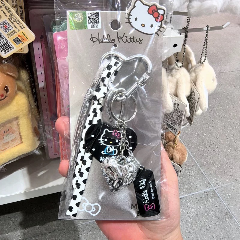 正品 MINISO名創優品Hello Kitty-澀谷辣妹系列 珠珠愛心串珠掛件 鑰匙圈-細節圖7