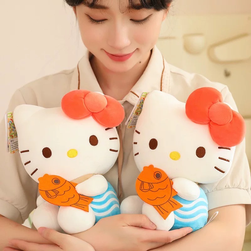 正品 新款Hello kitty毛絨玩具 鯛魚燒KT貓公仔 娃娃21cm-細節圖3
