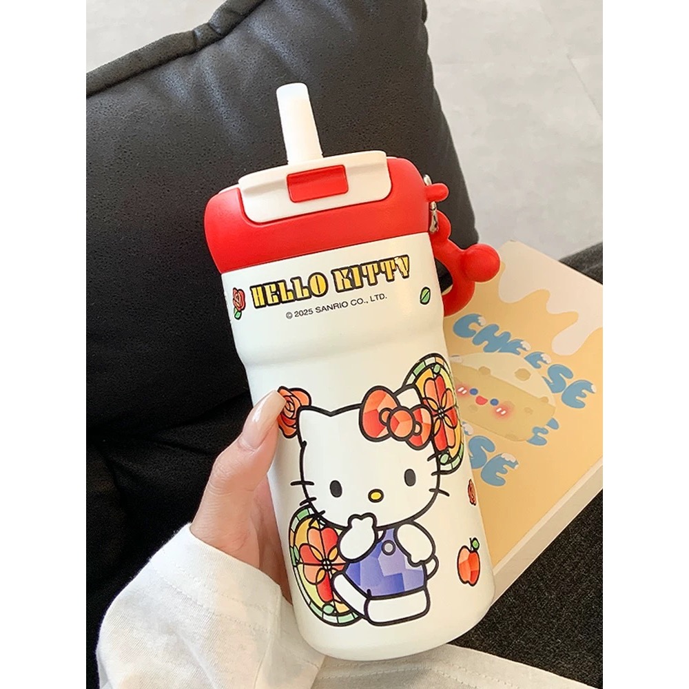 正品 高顏值kitty保溫杯 大容量新款吸水杯680mL水杯-細節圖5