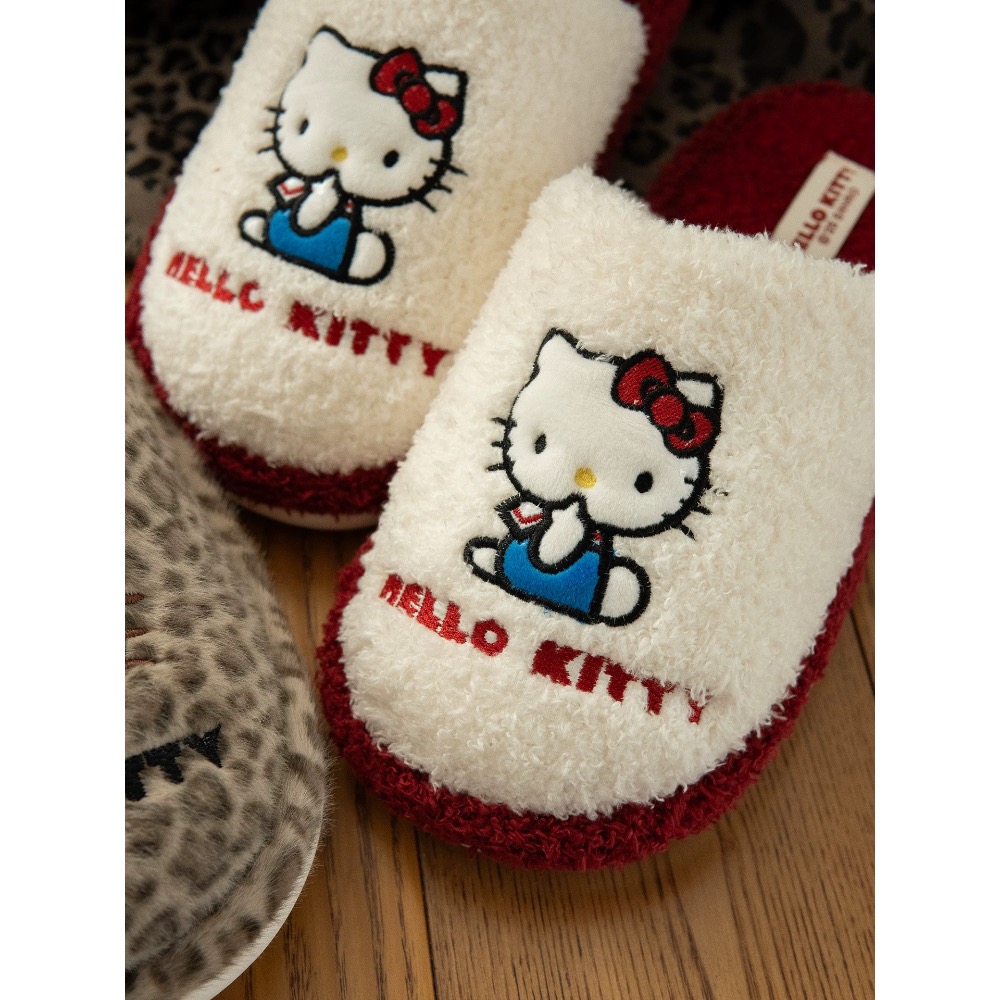 正品kitty貓咪 可愛棉拖鞋 冬季保暖防滑月子鞋 室內拖鞋-細節圖5