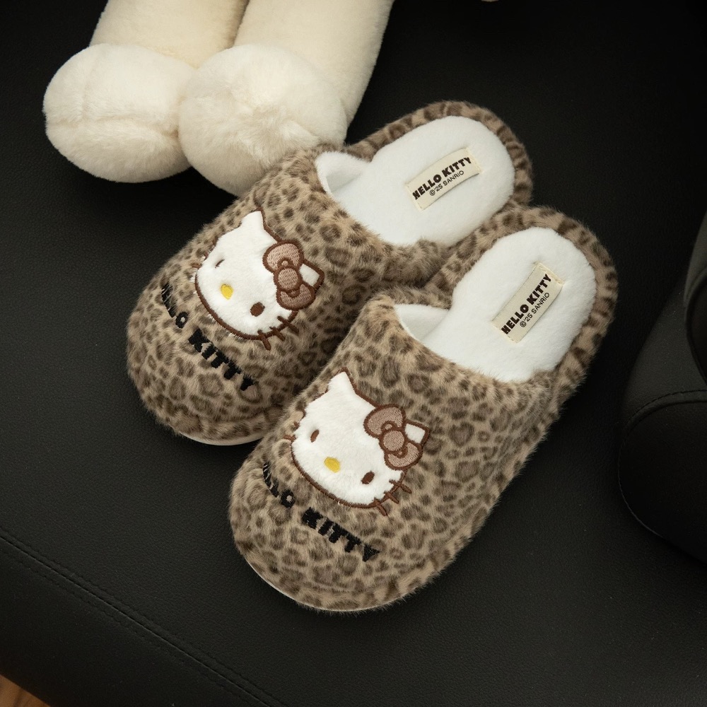 正品kitty貓咪 可愛棉拖鞋 冬季保暖防滑月子鞋 室內拖鞋-細節圖7