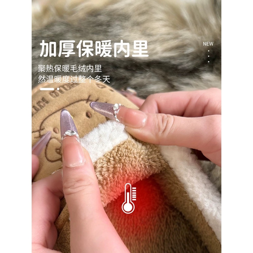 正品 Hello Kitty棉拖鞋 2025新款秋冬可愛包跟外穿毛絨棉拖 拖鞋-細節圖3