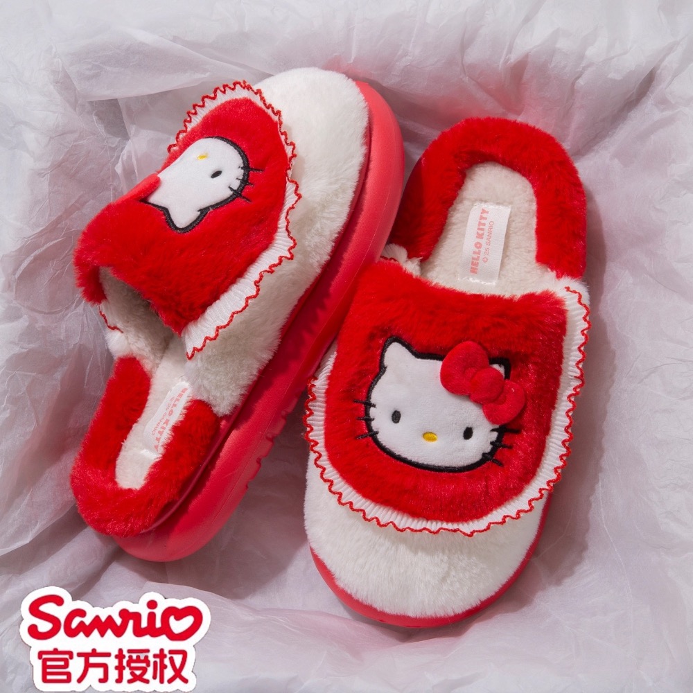正品 HelloKitty貓棉拖鞋 秋冬季2025新款 親子鞋 拖鞋-細節圖6