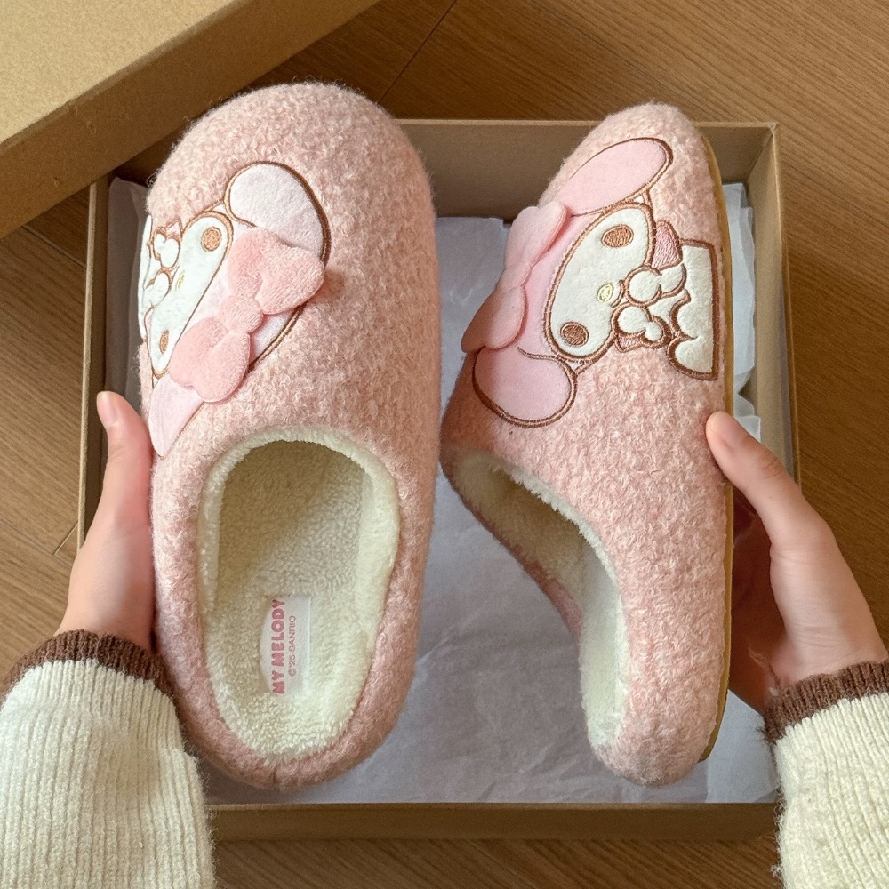 正品 凱蒂貓毛絨拖鞋 kitty可愛家居鞋 冬天加絨保暖 月子鞋-細節圖10