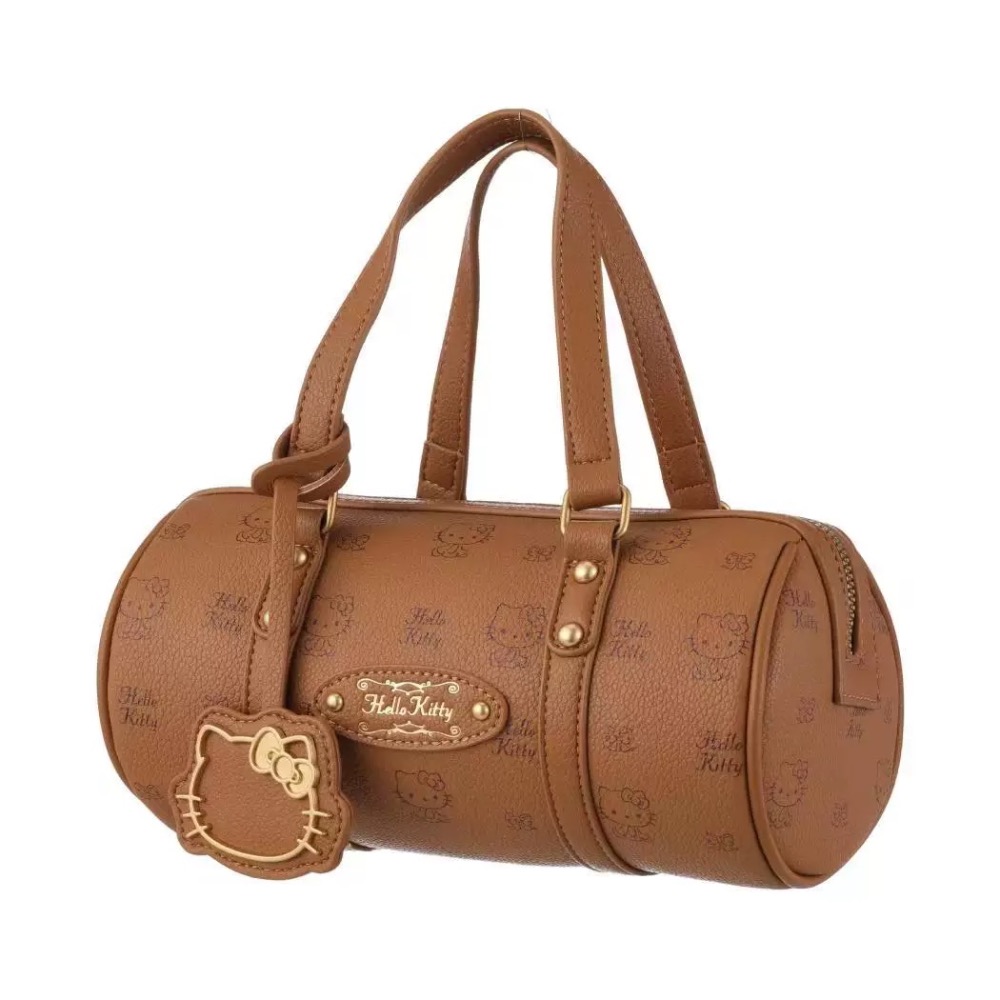 正品 三麗鷗kitty復古格紋系列圓筒包-手提包-細節圖5