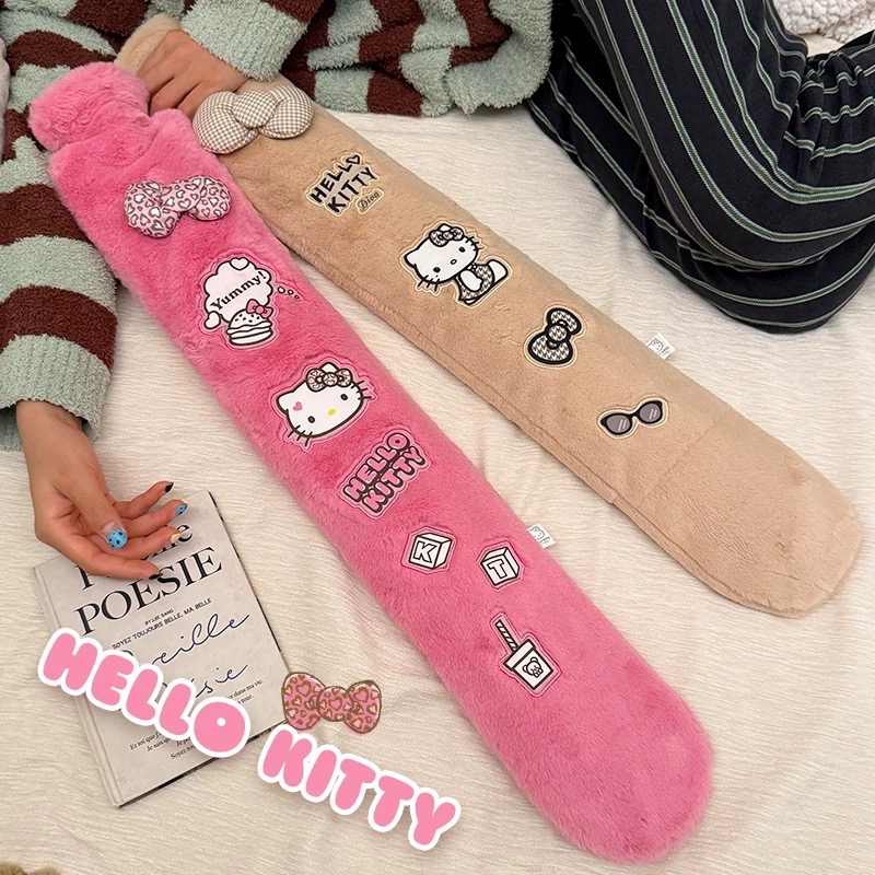 正品 hello kitty長條熱水袋 注水加厚 防爆熱敷 被窩專用 大號暖水袋3000cc-細節圖2