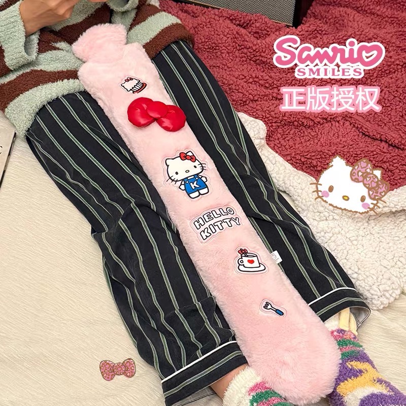 正品 hello kitty長條熱水袋 注水加厚 防爆熱敷 被窩專用 大號暖水袋3000cc-細節圖4