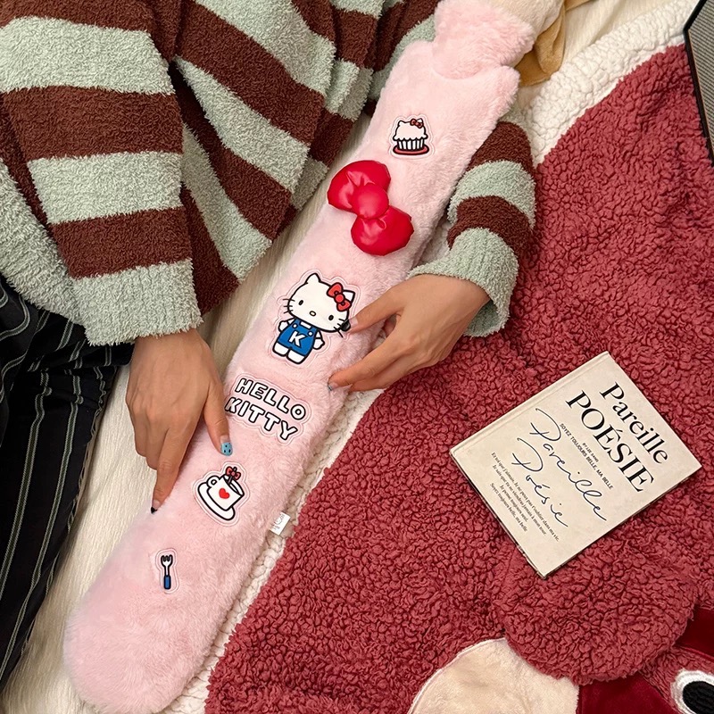 正品 hello kitty長條熱水袋 注水加厚 防爆熱敷 被窩專用 大號暖水袋3000cc-細節圖5