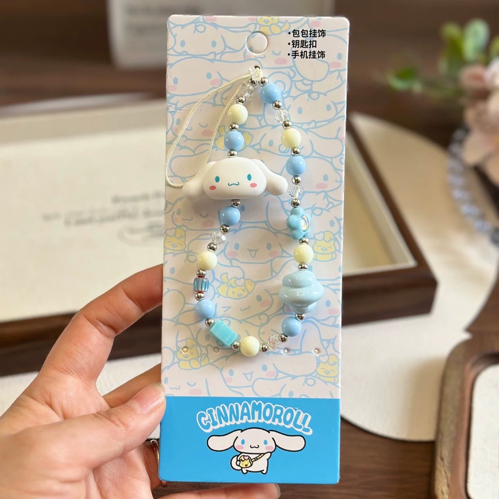 正品 HelloKitty手機鏈 手腕掛繩珠串掛飾 高級感掛鍊-細節圖7