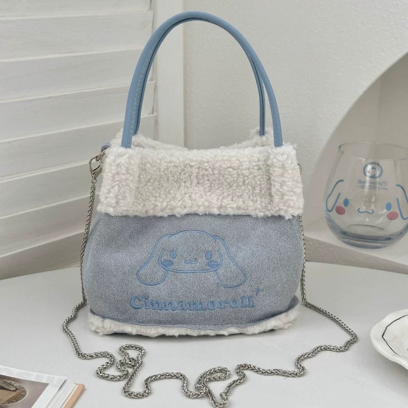 正品 秋冬新品kitty毛絨麂皮絨托特包 手提包 斜挎包17x16x12cm-細節圖4