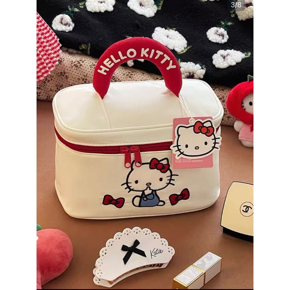 正品 Hello Kitty化妝包 大容量化妝品收納包-細節圖6