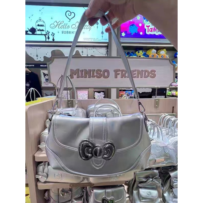 正品 蝴蝶結Hello Kitty腋下包 百搭時尚輕巧單肩包 手提包-細節圖5