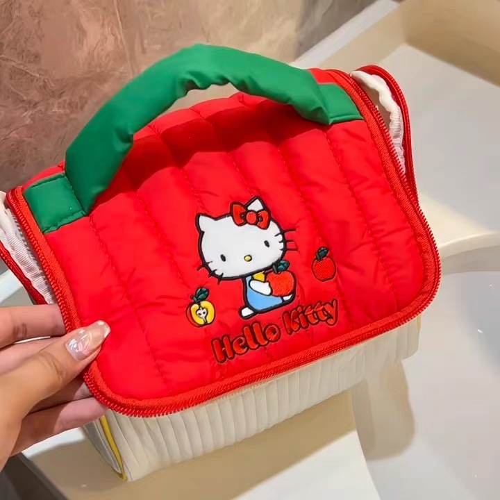 正品 可愛hello kitty房子造型🏠化妝包 大容量旅行收納包 化妝袋-細節圖2