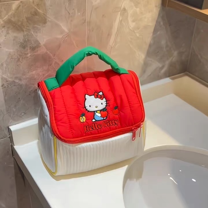 正品 可愛hello kitty房子造型🏠化妝包 大容量旅行收納包 化妝袋-細節圖3