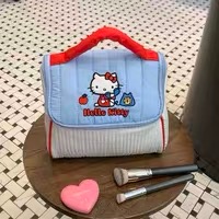 正品 可愛hello kitty房子造型🏠化妝包 大容量旅行收納包 化妝袋-細節圖5