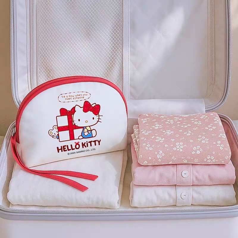 正品 kitty內衣收納包 可愛胸罩收納袋 便攜式旅行收納包 化妝包-細節圖6
