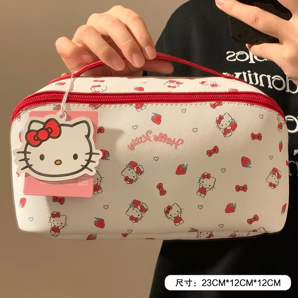 正品 kitty化妝包 收納包 化妝袋 大容量 枕頭分區-細節圖5