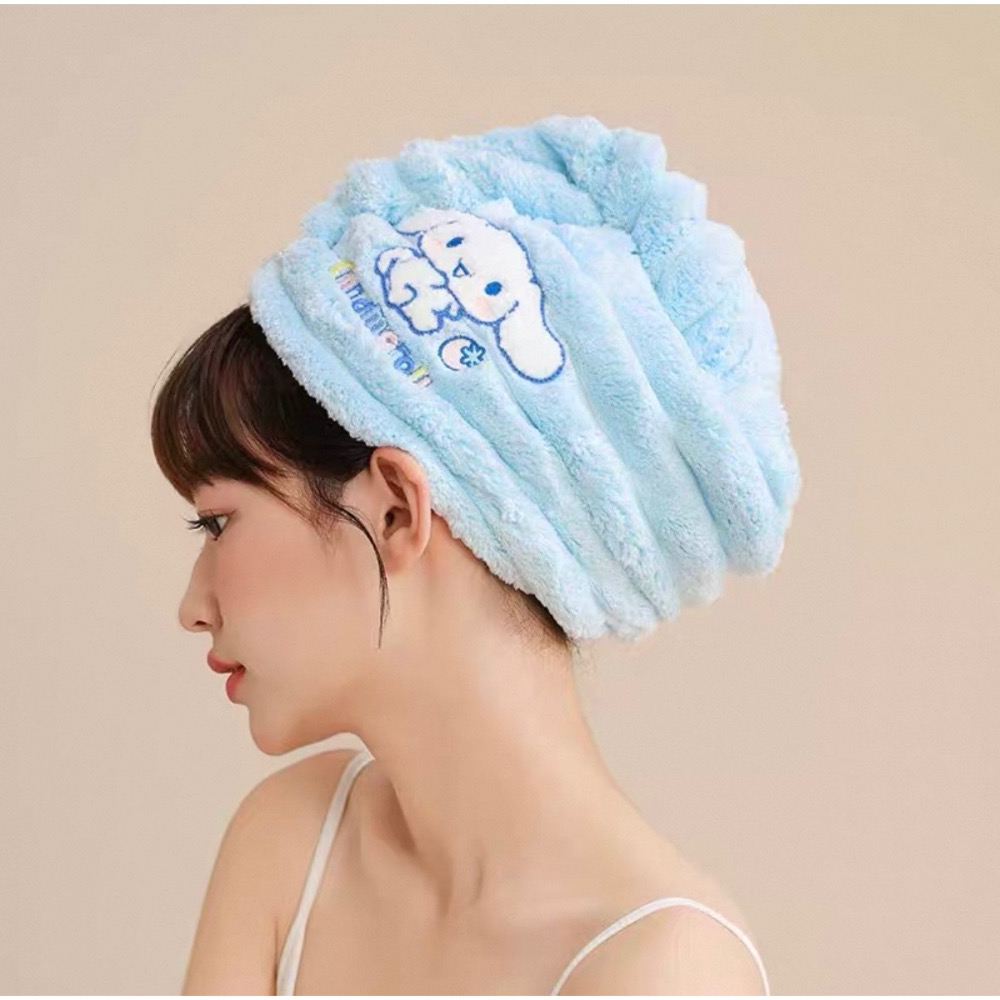 正品 Kitty浴帽 乾髮帽 成人超強吸水速乾可愛擦頭髮乾髮巾-細節圖2