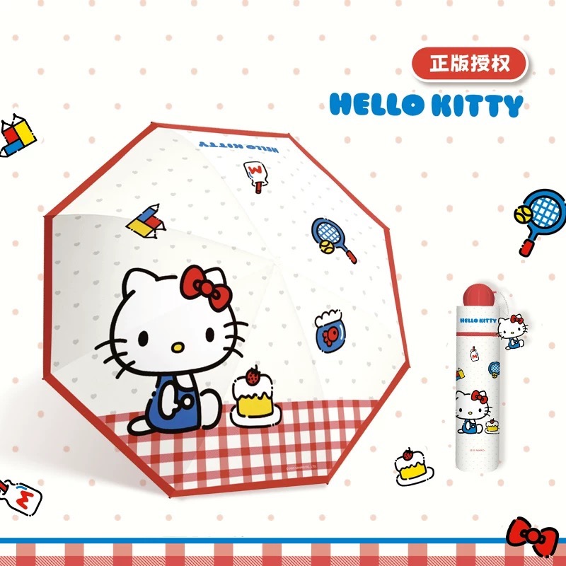 正品 kitty手動三折傘 晴雨兩用 防嗮 折疊傘-細節圖7