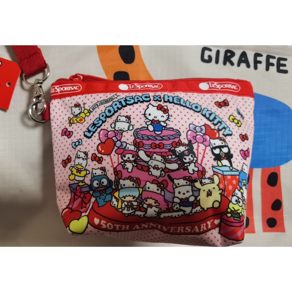 正品 滿印hello kitty聯名款卡通可愛印花手拿包 化妝包 收納包 零錢包-細節圖2