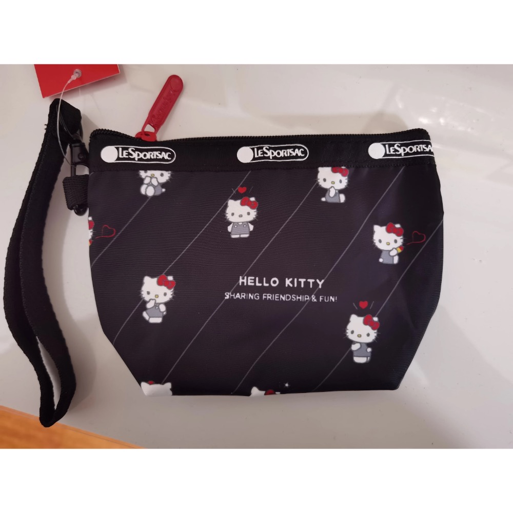 正品 滿印hello kitty聯名款卡通可愛印花手拿包 化妝包 收納包 零錢包-細節圖5