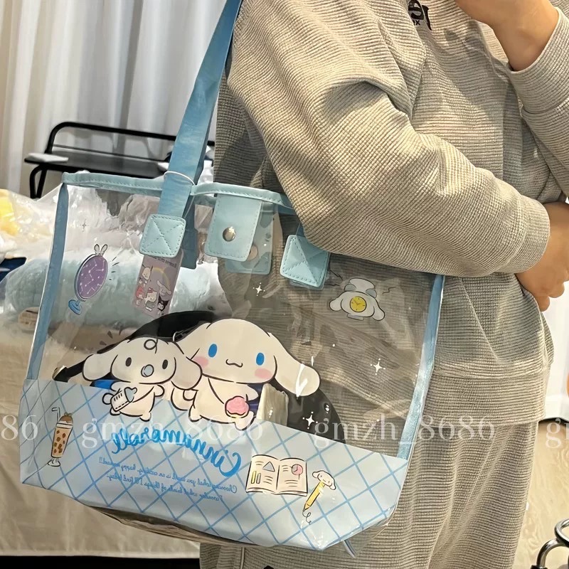 正品 美樂蒂kitty透明果凍單包 單肩包 可愛大容量沙灘包 手提包-細節圖3