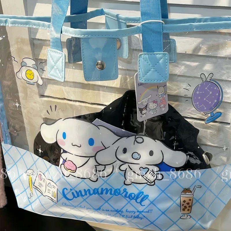 正品 美樂蒂kitty透明果凍單包 單肩包 可愛大容量沙灘包 手提包-細節圖4
